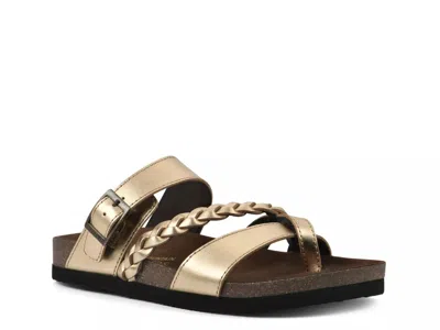 White Mountain Hazy Slide Sandal In Gold