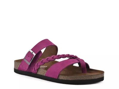 White Mountain Hazy Slide Sandal In Purple