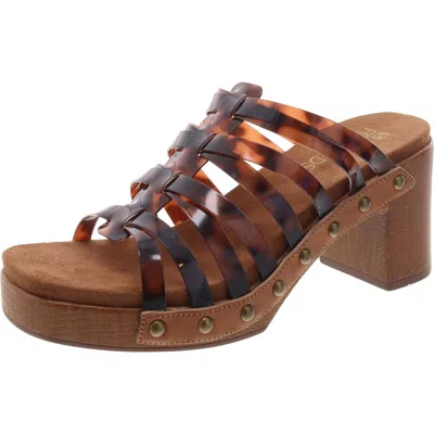 White Mountain Jack V Womens Studded Caged Block Heel In Multi