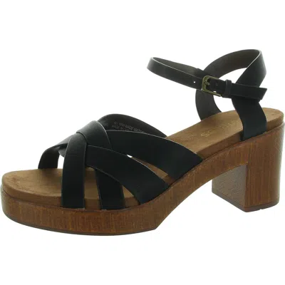 White Mountain Jezebel Womens Faux Leather Open Toe Slingback Sandals In Black