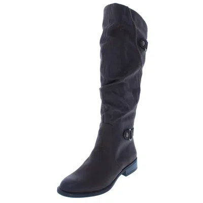 White Mountain Leto Womens Slouchy Riding Boots In Brown