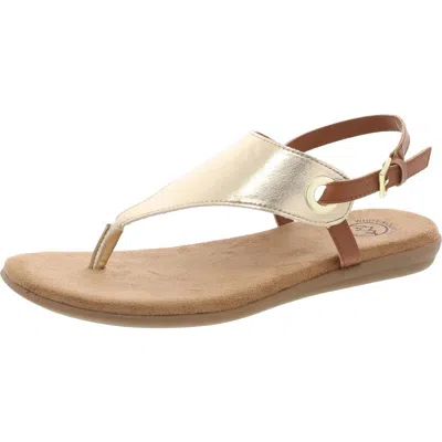 White Mountain London Womens Breathable Side Buckle Thong Sandals In Gold