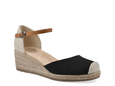 White Mountain Maintain Espadrille Wedge Pump In Black