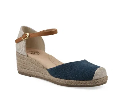 White Mountain Maintain Espadrille Wedge Pump In Blue