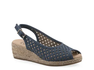 White Mountain Maize Espadrille Wedge Sandal In Blue