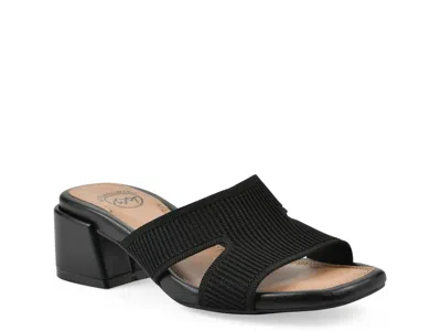 White Mountain Milled Sandal In Black