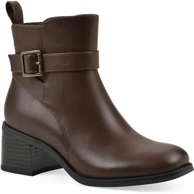 White Mountain Narrows Womens Buckle Man Made Booties In Multi