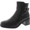 White Mountain Narrows Womens Faux Leather Block Heel Ankle Boots In Multi
