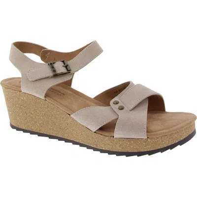 White Mountain Prezo Womens Buckle Faux Suede Ankle Strap In Multi