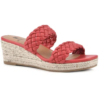 White Mountain Salvadora Womens Faux Leather Braided Wedge Sandals In Multi