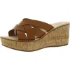 White Mountain Samwell Womens Faux Leather Cork Wedge Heels In Multi