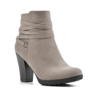 White Mountain Spade Womens Faux Leather Booties Ankle Boots In Grey