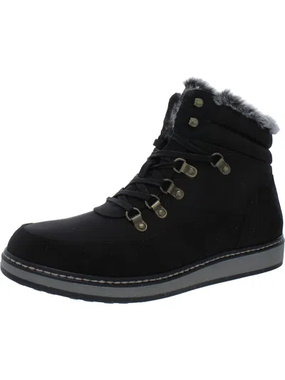 White Mountain Tamasha Womens Faux Fur Lined Lace-up Winter & Snow Boots In Black