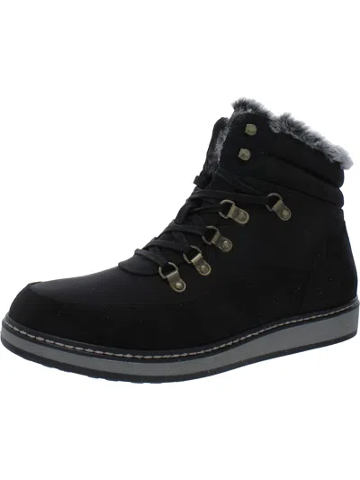 White Mountain Tamasha Womens Faux Fur Lined Lace-up Winter & Snow Boots In Black Fabric