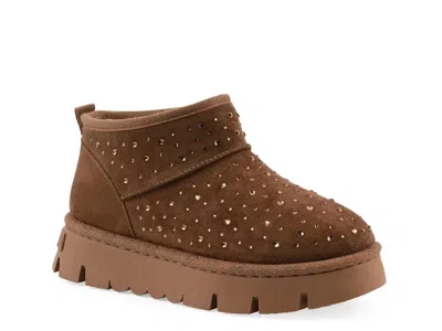 White Mountain Tomas Platform Bootie In Brown