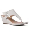 White Mountain Women's All Dres Wedge Sandals In White