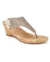 White Mountain All Good Womens Slip On Pumps Heel Sandals In Light Gold-tone,glitter