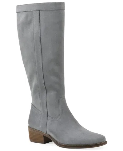White Mountain Women's Altitude Regular-calf Knee High Boots In Blue Raspberry Suede