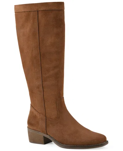 White Mountain Women's Altitude Regular-calf Knee High Boots In Pecan Suede