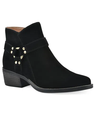 White Mountain Women's Altossa Western Bootie In Black Suede