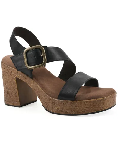 White Mountain Barb Platform Sandal In Black