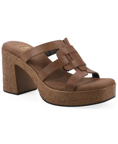 White Mountain Women's Barillo Platform Sandals In Brown