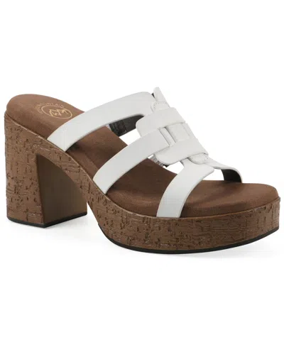 White Mountain Women's Barillo Platform Sandals In White