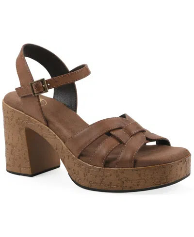 White Mountain Barista Platform Sandal In Brown