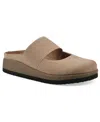 White Mountain Women's Bassi Round Toe Mules In Beach Wood Suede