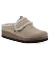 White Mountain Women's Baylen Footbed Clogs In Sandal Wood Suede