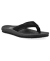 White Mountain Women's Bays Round Toe Flat Sandals In Black Fabric