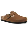 White Mountain Women's Bendees Round Toe Mules In Whiskey Suede