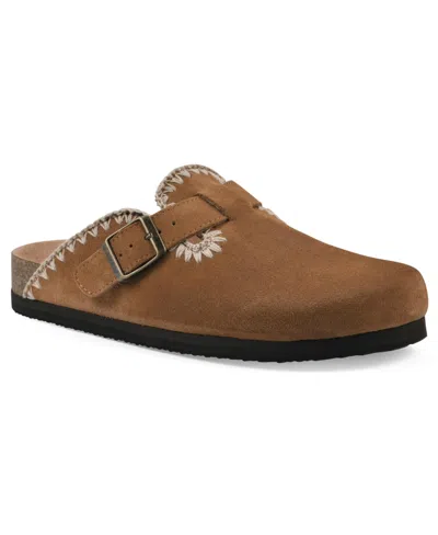 White Mountain Women's Bendees Round Toe Mules In Whiskey Suede