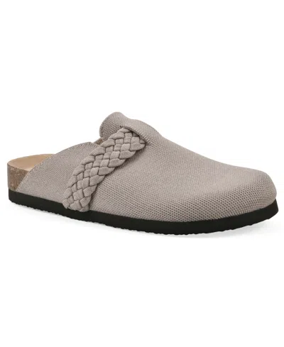 White Mountain Women's Bestie Footbed Mule Clogs In Gray Fabric