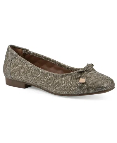 White Mountain Women's Bocah Ballet Flats In Gold Glitter Fabric