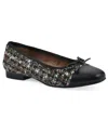 White Mountain Women's Sashay Ballet Flats In Black Boucle Fabric Multi