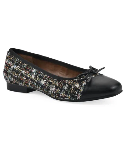 White Mountain Women's Sashay Ballet Flats In Black Boucle Fabric Multi