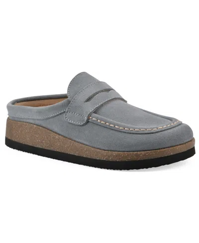 White Mountain Women's Brinlee Footbed Clogs In Blue Raspberry Suede