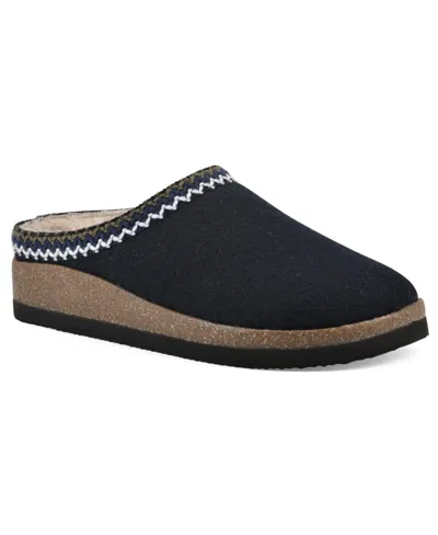 White Mountain Women's Bundle Up Footbed Clogs In Navy Fabric