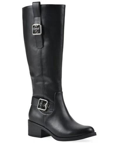 White Mountain Women's Calzone Tall Shaft Boot In Black