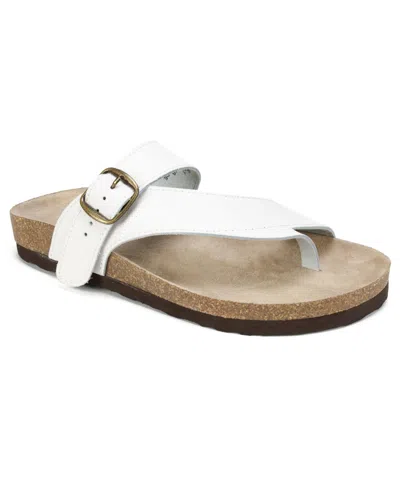 White Mountain Women's Carly Footbed Sandals In White