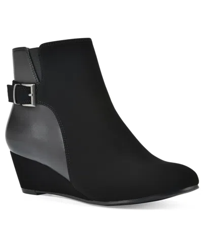 White Mountain Women's Carmen Wedge Booties In Black