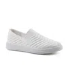 White Mountain Courage Womens Lifestyle Knit Slip-on Sneakers In White,fabric