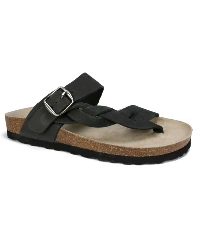 White Mountain Women's Crawford Footbed Sandals In Black,nubuck