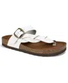 White Mountain Crawford Womens Leather Flat Thong Sandals In White,leather