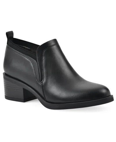 White Mountain Women's Culvert Slip On Booties In Black Smooth