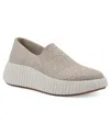 White Mountain Women's Daylight Slip-on Platform Sneakers In Taupe Fabric
