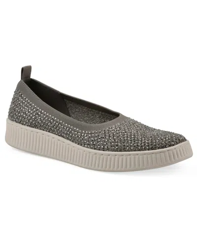 White Mountain Women's Digs Slip-on Sneakers In Silver Fabric