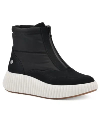 White Mountain Women's Downtown Platform Booties In Black Multi Smooth