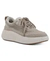 White Mountain Women's Dynastic Lace Up Platform Sneakers In Taupe,fabric